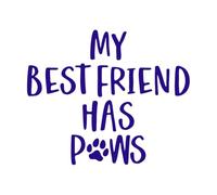 Mon meilleur ami a des pattes, une phrase amusante pour animaux de compagnie Stickers muraux 49.2x59.2cm Plusieurs tailles disponibles Bleu foncé