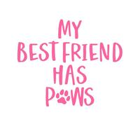 Mon meilleur ami a des pattes, une phrase amusante pour animaux de compagnie Stickers muraux 65.6x78.9cm Étanche Rose