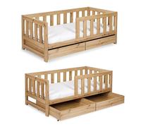 Mon Mobilier Design Amelia Lit Enfant 160x80 Chêne avec Double tiroir
