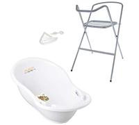 Baignoire bébé thermomètre Blanc Biche 86 cm + Pied + Tuyau Blanc G