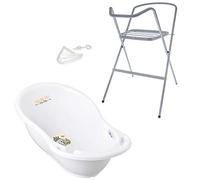 Mon Mobilier Design Baignoire bébé thermomètre Blanc Elephant 86 cm + Pied + Tuyau