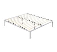 Mon Mobilier Design BASI Sommier à Lattes avec Pieds en Acier Robuste 160X200 cm Blanc