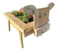 Mon Mobilier Design Jardinière en Bois DIY à Assembler avec bac Plastique de 20L + 15L de terreau - Vache