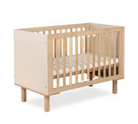 Mon Mobilier Design Laura Lit bébé évolutif à barreaux avec barrière de sécurité 120x60 Champagne sans Plan à Langer