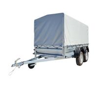 Mon Mobilier Design Remorque Double essieu en Acier 265 cm ridelles Avant/arrière ouvrantes 265T XL Bâche Haute
