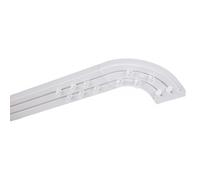 Mon Mobilier Design SIMI Rail de Plafond Tringle en PVC pour Rideaux à Crochets Blanc Double Rail courbé 360 cm