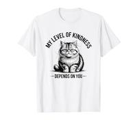 Mon Niveau de gentillesse dépend de Vous T-Shirt Graphique avec Valeur, Homme, Blanc, S