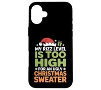 Mon Niveau de Rizz est trop élevé pour Un Pull de Noël Moche Coque pour iPhone 16 Plus