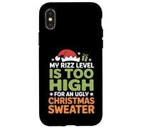 Mon Niveau de Rizz est trop élevé pour Un Pull de Noël Moche Coque pour iPhone X/XS