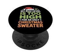 Mon Niveau de Rizz est trop élevé pour Un Pull de Noël Moche PopSockets PopGrip Adhésif
