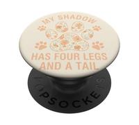 Mon Ombre a Quatre Pattes et Un Amoureux des Chiens de Queue PopSockets PopGrip Adhésif