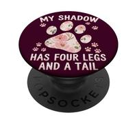Mon Ombre a Quatre Pattes et Un Amoureux des Chiens de Queue PopSockets PopGrip Adhésif