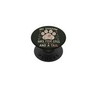 Mon Ombre a Quatre Pattes et Un Amoureux des Chiens de Queue PopSockets PopGrip Adhésif