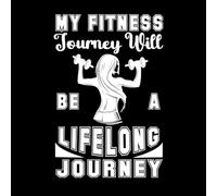 mon parcours de remise en forme sera un voyage qui durera toute la vie Stickers muraux 36x53.6cm Ne se décolle pas Blanc