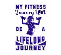 mon parcours de remise en forme sera un voyage qui durera toute la vie Stickers muraux 57.6x85.8cm Étanche Bleu foncé