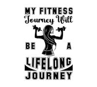 mon parcours de remise en forme sera un voyage qui durera toute la vie Stickers muraux 57.6x85.8cm Stickers pour vitres Noir