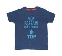 Mon Parrain EST TROP Top' 2-3 Ans Tee Shirt Marine Sky Print