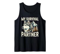 Mon Partenaire de Survie Husky Dog Mountain Wilderness Débardeur