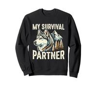 Mon Partenaire de Survie Husky Dog Mountain Wilderness Sweatshirt