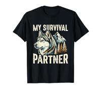 Mon Partenaire de Survie Husky Dog Mountain Wilderness T-Shirt