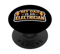 Mon père est électricien, Enfant, Fils, Fille, Enfant, Fille, garçon PopSockets PopGrip Adhésif