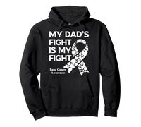 Mon père Lutte Contre Le Cancer du poumon avec Un Ruban Blanc Sweat à Capuche