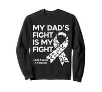 Mon père Lutte Contre Le Cancer du poumon avec Un Ruban Blanc Sweatshirt