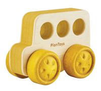 Mon petit bus en bois d'hévéa jaune