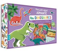 Auzou – Mon petit coffret aimanté Les dinosaures – cartes, 2 tableaux magnétiques et 65 aimants