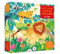 Le zoo – Mon petit coffret livre et puzzles – Livre cartonné et 3 puzzles de 9 pièces – Usborne