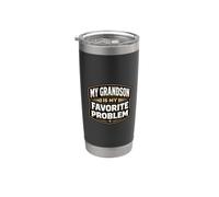 Mon petit-fils est mon problème préféré Grand-père drôle Gobelet isotherme en acier inoxydable double paroi