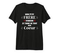 Mon Petit frère d'amour Je t'aime de Tout Mon Coeur T-Shirt Haut de Gamme