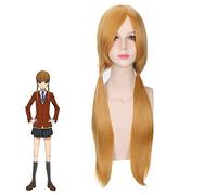 Mon petit monstre Cosplay perruque blonde dorée longue droite cheveux synthétiques queue de cheval Mizutani Shizuku femmes perruques avec frange