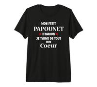 Mon Petit papounet d'amour Je t'aime de Tout Mon Coeur T-Shirt Haut de Gamme