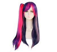 Mon petit poney queue de cheval Style partie latérale violet rose perruque de cosplay synthétique avec clip queue de cheval pour Halloween Costume Party kuyb0361