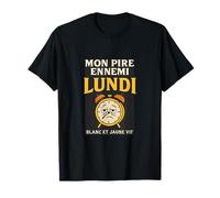 Mon Pire Ennemi Lundi Horloge Typographie T-Shirt