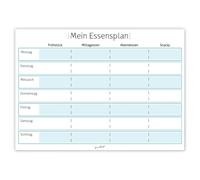 Mon plan de repas I dv356 I DIN A4 I Planificateur de repas pour toute la semaine I Effaçable I Bleu I avec dos magnétique