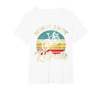 Mon Plan De Retraite Humour Cadeau Cycliste Vélo T-Shirt, Femme Grandes Tailles, Blanc, 3X