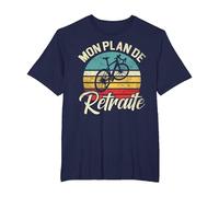 Mon Plan De Retraite Humour Cadeau Cycliste Vélo T-Shirt, Homme Grandes Tailles, Bleu Marine, 4X Tall