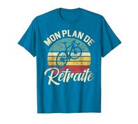 Mon Plan De Retraite Humour Cadeau Cycliste Vélo T-Shirt, Homme, Saphir, 3XL