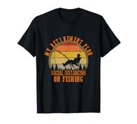 Mon Plan de Retraite La distanciation Sociale Pendant la pêche a Pris sa Retraite T-Shirt