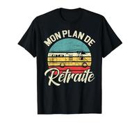 Mon Plan De Retraite - Vintage Camping Car Retraite Humour T-Shirt Graphique avec Valeur, Homme, Noir, L