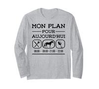 Mon Plan pour Aujourd'hui drôle Cheval et vin Chevaux Cheval Manche Longue