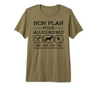 Mon Plan pour Aujourd'hui drôle Cheval et vin Chevaux Cheval T-Shirt Haut de Gamme