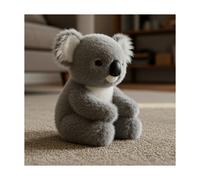 Mon porte-clés de sac en peluche koala réaliste, koala gris (21 cm), sachet OPP.