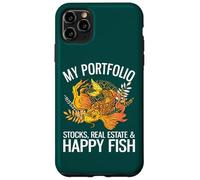 Mon Portefeuille : Actions, Immobilier et Happy Fish Funny Investor Coque pour iPhone 11 Pro Max