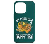 Mon Portefeuille : Actions, Immobilier et Happy Fish Funny Investor Coque pour iPhone 13 Pro