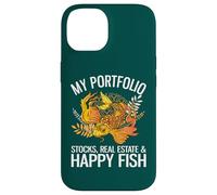 Mon Portefeuille : Actions, Immobilier et Happy Fish Funny Investor Coque pour iPhone 14