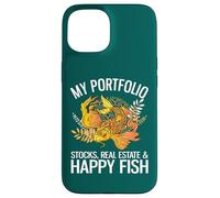 Mon Portefeuille : Actions, Immobilier et Happy Fish Funny Investor Coque pour iPhone 15