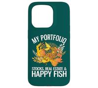 Mon Portefeuille : Actions, Immobilier et Happy Fish Funny Investor Coque pour iPhone 15 Pro